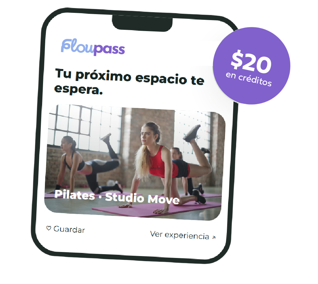 Floupass: tu próximo espacio te espera. $20 en créditos